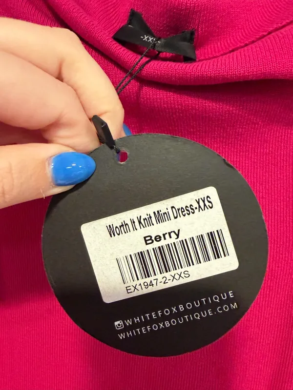 NWT White‎ Fox worth it knit mini dress in berry - Image 2