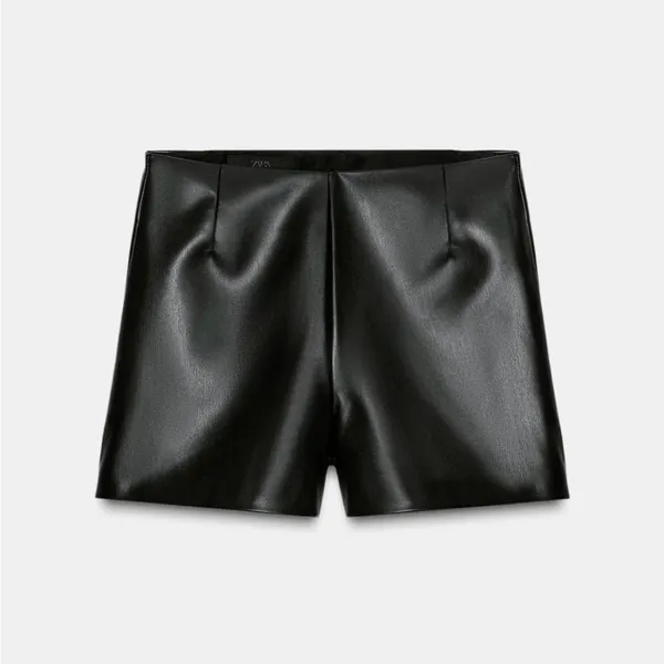 NWT Zara Faux Leather High-Waisted Shorts - Image 3