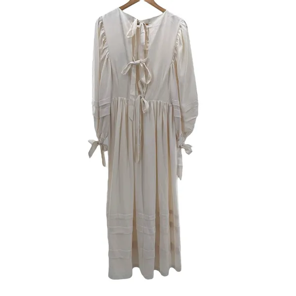 Hunter Bell Bennett Puff Sleeve Maxi Dress‎ Cream Cottagecore NWT M - Image 5