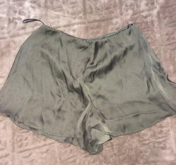 Sage Green Satin Shorts - Image 3