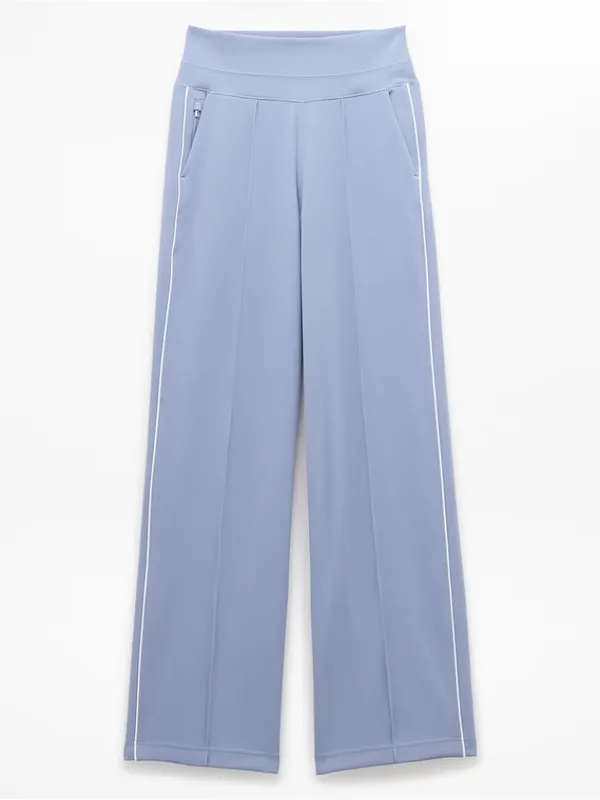 New Athleta M Venice Track Stripe Wide Leg Pant Storm Blue White Medium Regular - Image 6