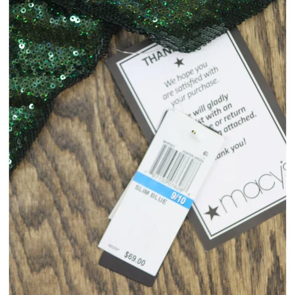 NWT City Studios Juniors Sequin Rosette-Front Dress 8461WY6AT3 Hunter Green 9/10 - Image 6