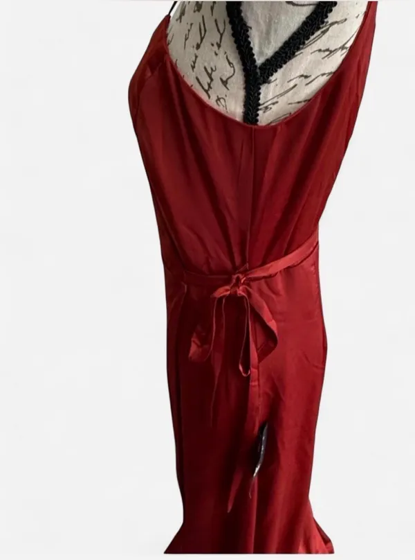 NWT Lulus Red Rust Satin Wrap Maxi Dress - Size M 💃 - Image 7