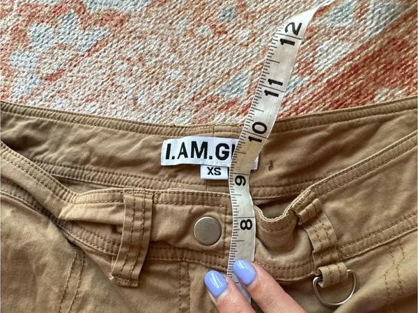 I AM GIA low rise cargo flare pants utility Y2K grunge style size XS - Image 6