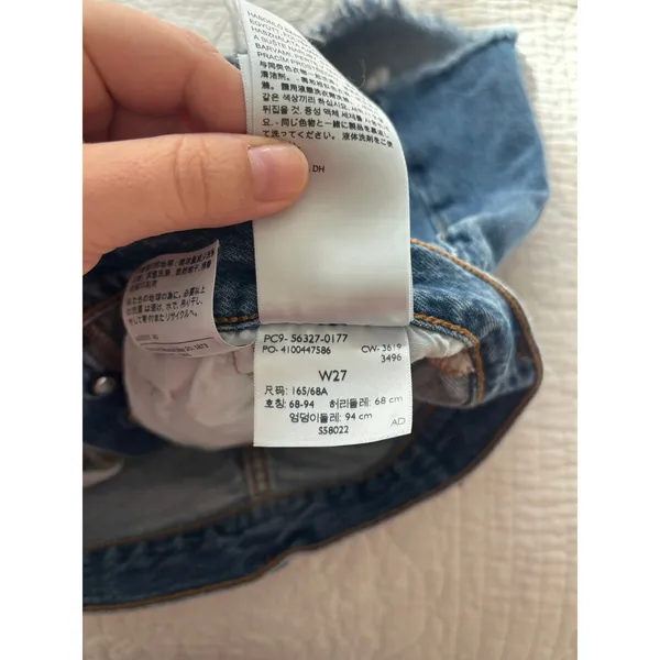 Levis 501 Shorts Womens 27 Blue Denim Cutoffs Button Fly Distressed - Image 4