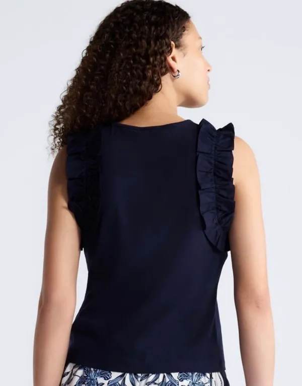 Ruffle trim preppy mixy tank top - Image 2