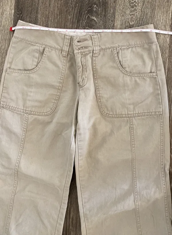 Old Navy Y2k baggy loose utility cargo pants khaki beige tan low rise 6 - Image 6