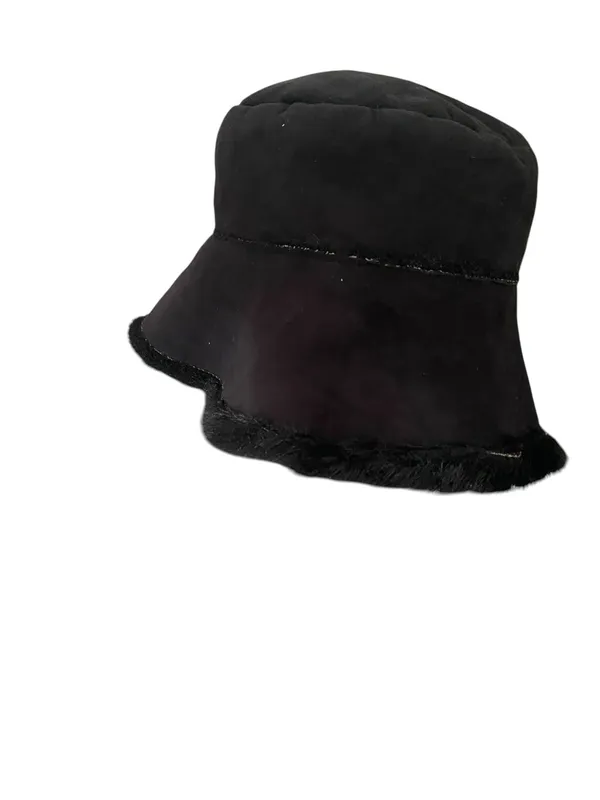Ultra-Plush Faux suede Fur Bucket Hat 90s Fall Winter streetwear - Image 4