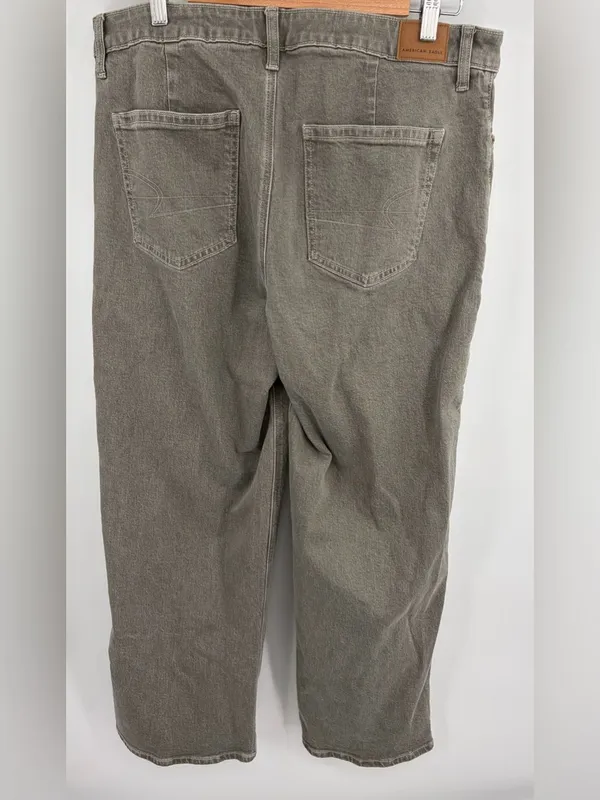 American Eagle high waisted stretch terrace gray wash stovepipe jean women’s 14L - Image 5