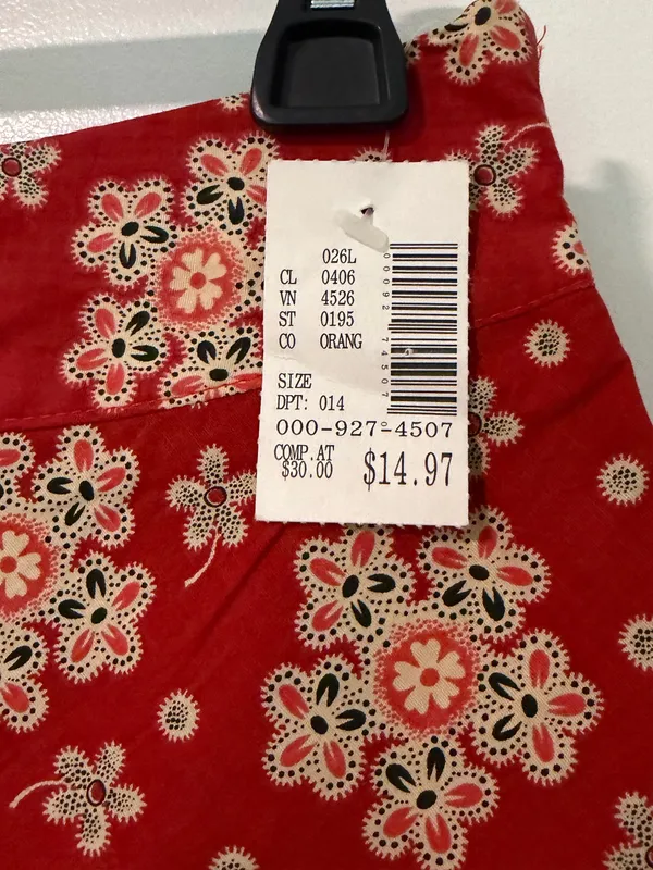 Red floral skirt Orange - Image 6