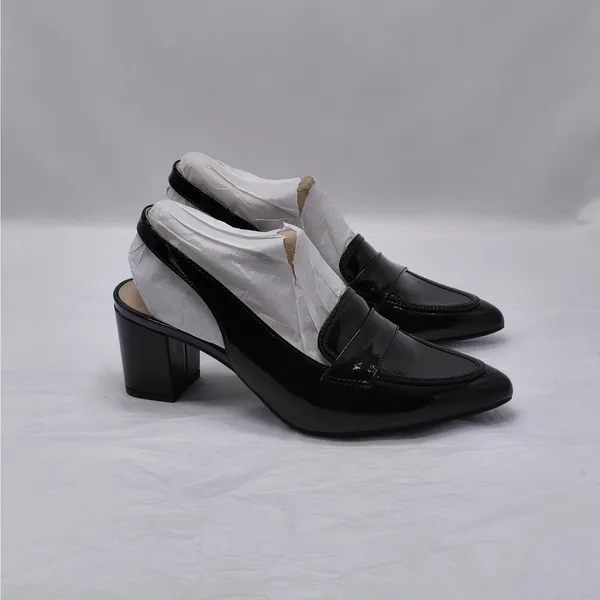 LifeStride Womens Angel Slingback Loafer Pump Sz 6.5 M Black Patent Office Shoe - Image 3
