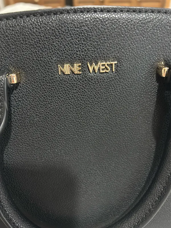 Nine West Black Purse Faux Leather Crossbody - Image 3