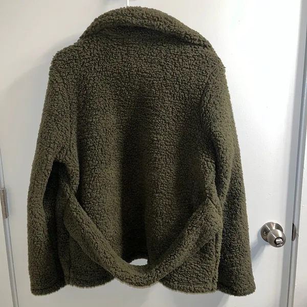 Miss Sparkling Green Sherpa Jacket Size M - Image 3