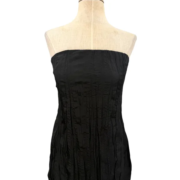 Third Form Rolling Wave Strapless Textured A-Line Mini Dress Black US Size 4 - Image 4