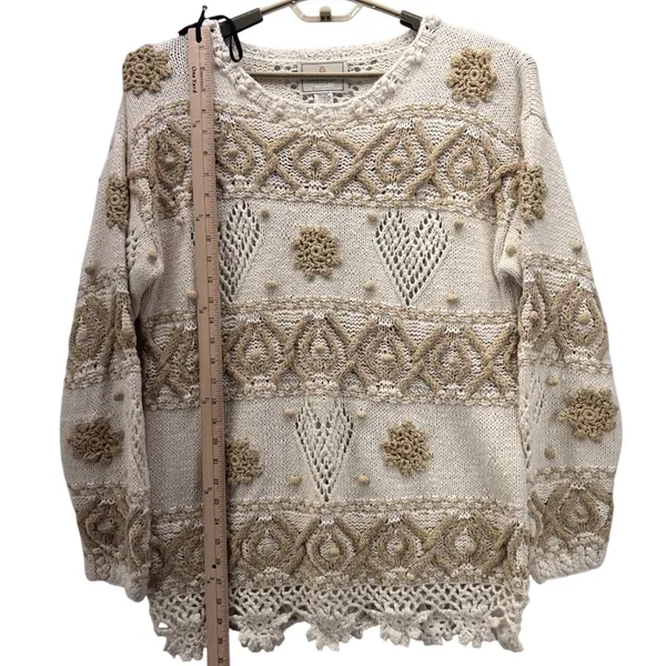 Express Vintage Fair Isle Sweater Cream Medium‎ - Image 10