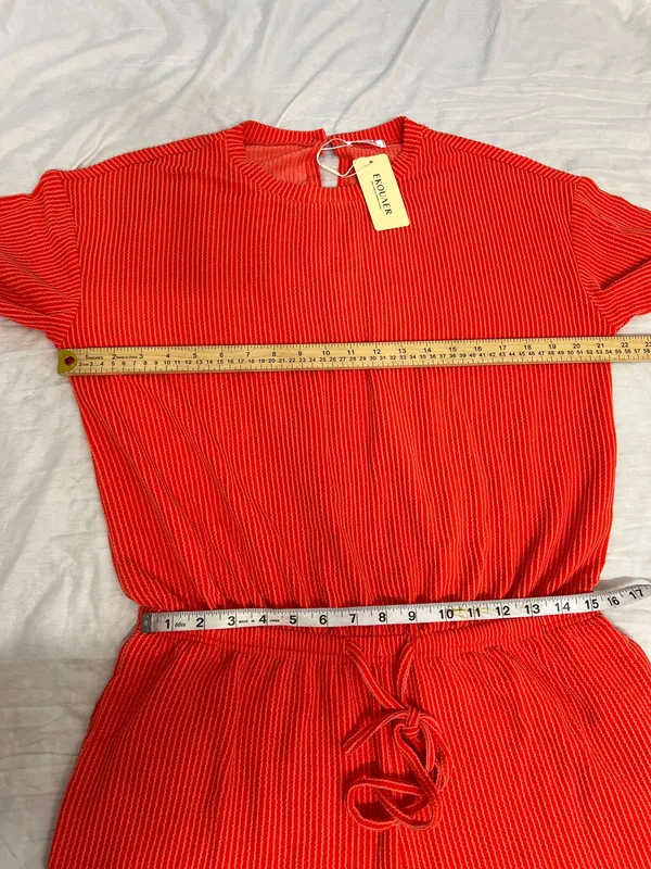 NWT Ekouaer Casual Elastic Waist Romper Dress L - Image 8