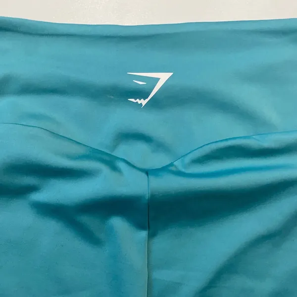 Gymshark Training High Waisted‎ Cropped Capri Leggings Teal Blue XXL B1A1U - Image 3