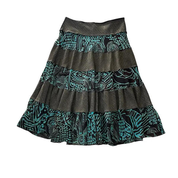 Vintage Low Rise Tiered Midi Skirt 90s Y2K Indie Sleaze Grunge Boho Romantic - Image 2