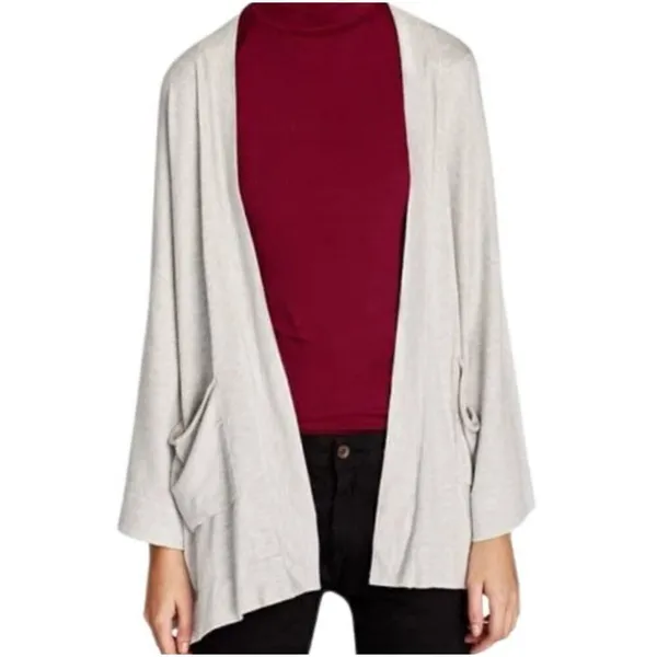 ✨Zara Grey Open Front Oversized Slouchy Knit Kimono Style Sz Small Cardigan✨ - Image 4