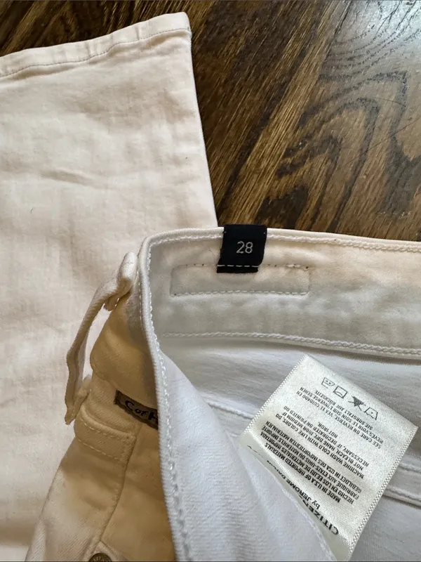 Citizens of Humanity Rocket Crop High-Rise White Skinny Jeans **PEN INK STAIN** - Image 9