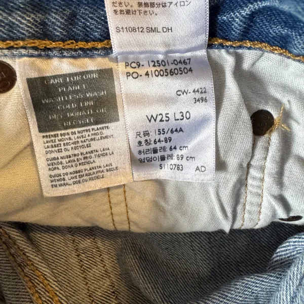 Levis 501 Original 150th Jeans Heart Patch Blue Denim W25 L30 High Rise Straight - Image 3