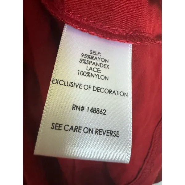 Torrid Womens Dress Sz 0‎ L 12 Red Mini Super Soft Lace Inset Skater NEW - Image 12