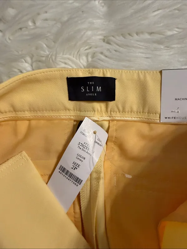 White House | Black Market Sunny Yellow Cropped Dress Pants size 2P brand new inseam 24” waist 28” - Image 9