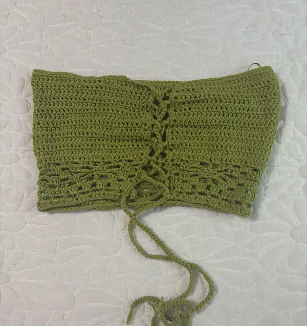 Green knit edikted bandeau top - Image 2
