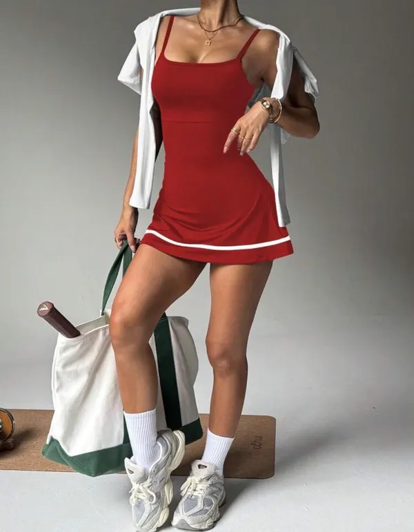SheIn Red Two-Piece Athletic set - Image 4