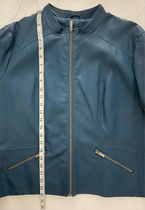 New York & Co. Deep Teal Zip Up Jacket - Image 8