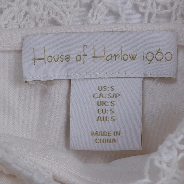 House of Harlow 1960 Ivory Crochet Floral Maxi Dress Sleeveless V-Neck Small - Image 6