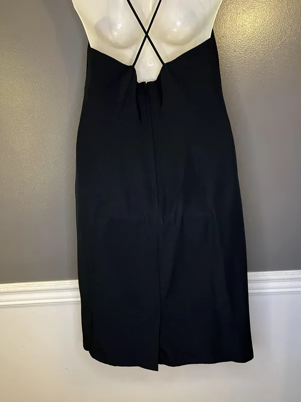 Vintage Joseph Ribkoff Dress Womens 12 Black Sweetheart Slip Spaghetti Strap - Image 8