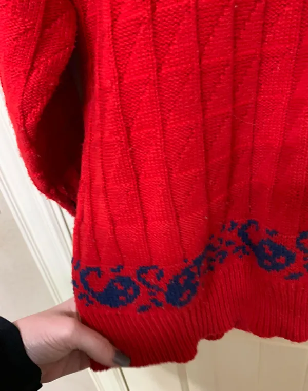 Vintage Grandpa Sweater Red Size L - Image 5