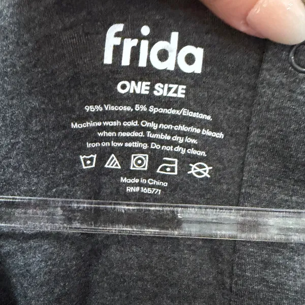 Frida Labor and Delivery Gown One Size Stretchy Soft Gray Snaps - Image 2