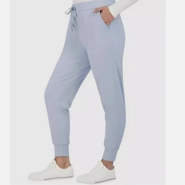 Sage Collective Women's Dusty Blue High Rise Drawstring Activewear Joggers L EUC - Image 2
