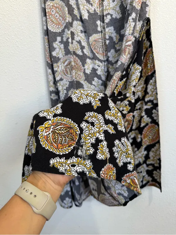 Reformation Floral Paisley Midi Dress High Side Slit Boho Slip Dress Size 8 - Image 6