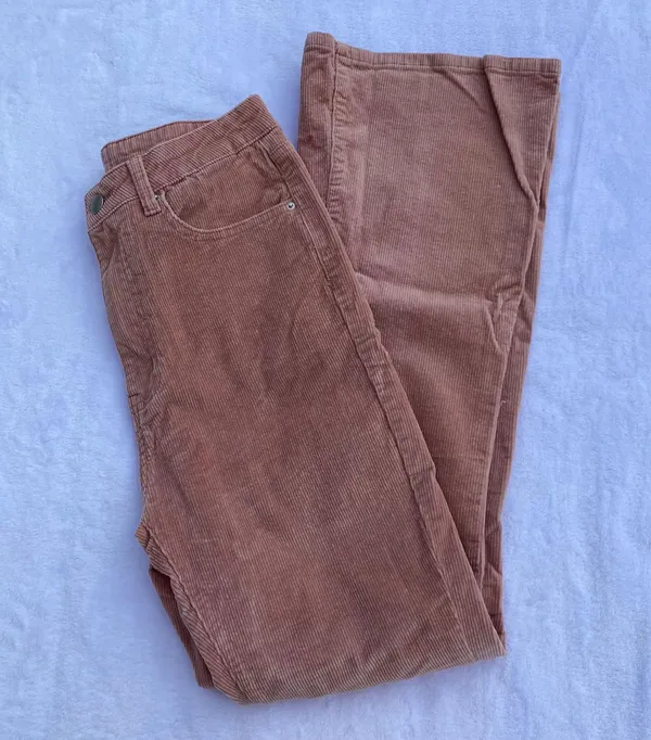 pink high waisted corduroy flare pants - Image 5