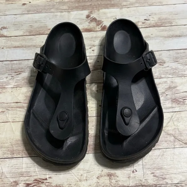 Birkenstock Gizeh EVA Thong Sandals Size EU 37 Women's US 6.5 7 Black Rubber - Image 2