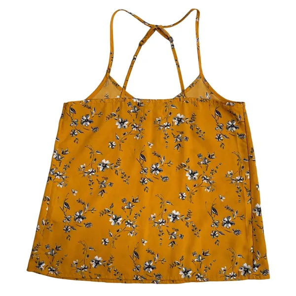 Hollister Women's Strappy Floral Tank Top - Golden XS - EUC‎ - Image 2