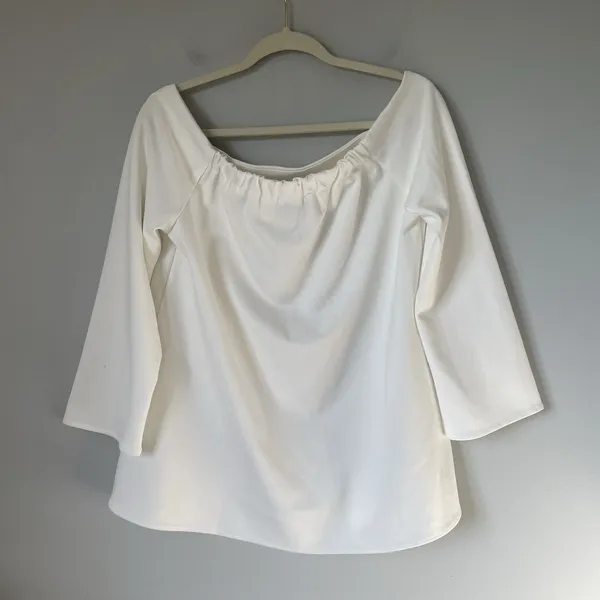 Tuckernuck White Miranda Off The Shoulder Blouse Top 3/4 Sleeve Women's Size XL - Image 2