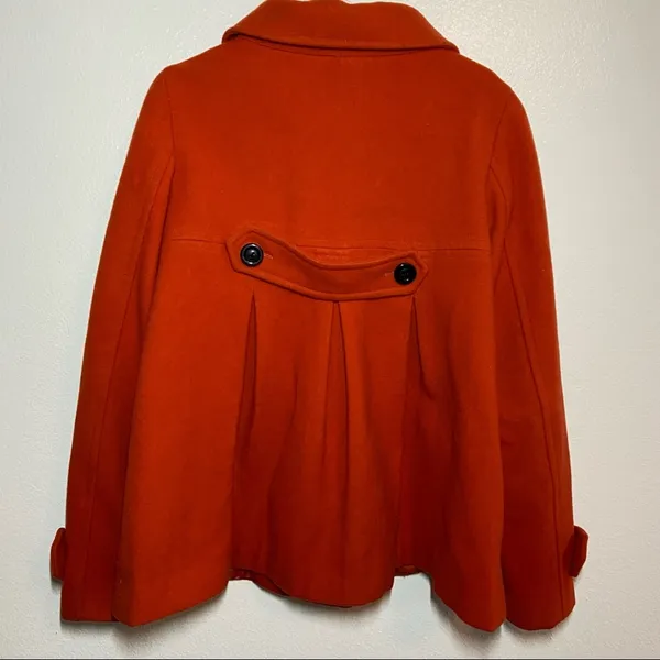 Pendleton 100% Merino Wool Peacoat Double Breasted Collar Pockets Red Medium - Image 7