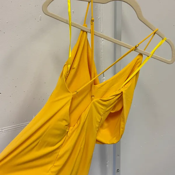 NWT Hello Molly Yellow Cowl Neck Midi Dress Open Back ST2605D XS US 2 - Image 6