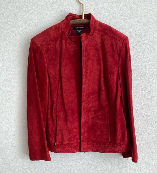 Valerie Stevens Women's Leather Red Motto Jacket - Large - Image 2