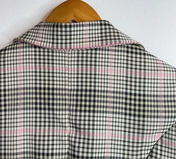 Princess Polly Classic Victoria Blazer Jacket plaid Black Pink Tan oversized 2 - Image 10