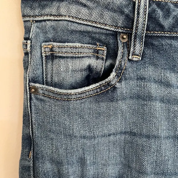 Hidden Jeans Distressed Straight‎ Leg Raw Hem Denim Medium Blue Size 28 - Image 4
