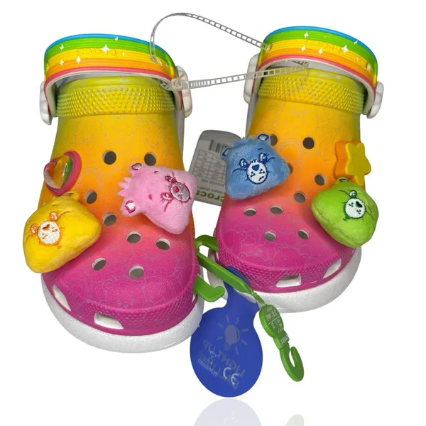 M 5 / W 7 - RARE Crocs Care Bears Clog‎ Multicolor Light Up Brand New - Image 2