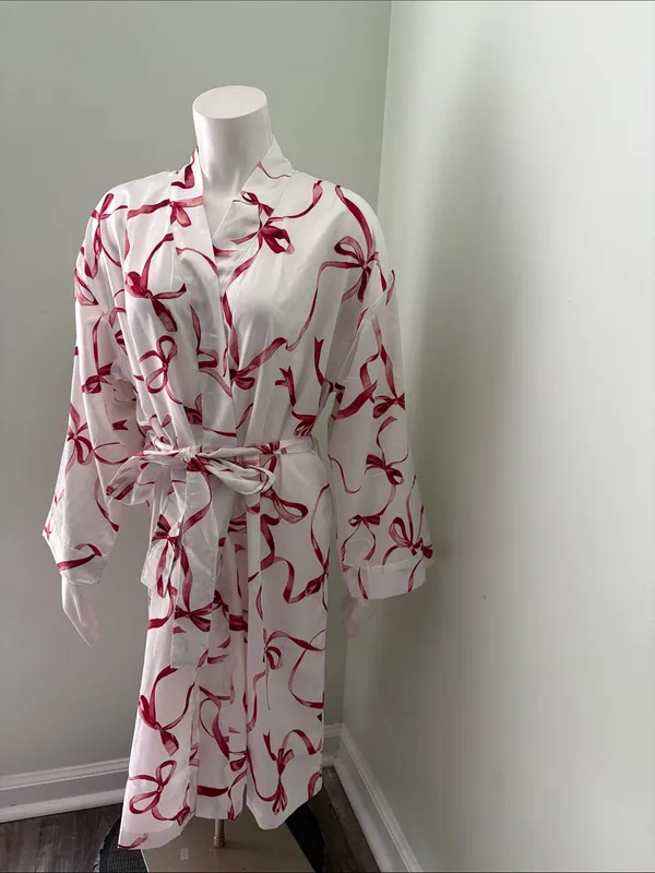 Monique Lhuillier Pottery Barn Aubree Bow Robe size XS/S - Image 2