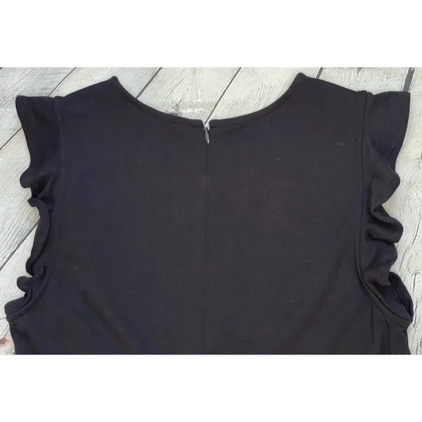 Old Navy Black Sleeveless Ruffle Trim Sheath Dress - Image 14