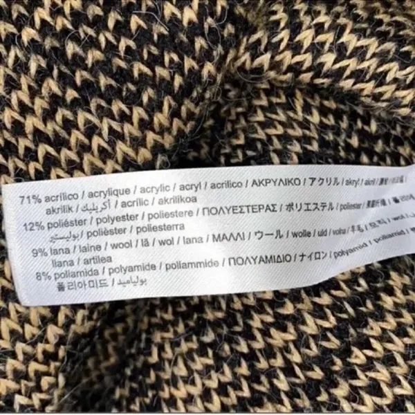 Zara Patchwork Brown/Yellow Wool Blend Oversized
Sweater(Size XS-S) - Image 4