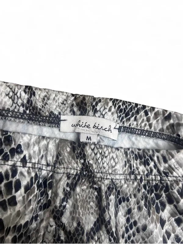 White Birch Snake Print Leggings - Gray/Black Animal Print Pants Size Medium - Image 3